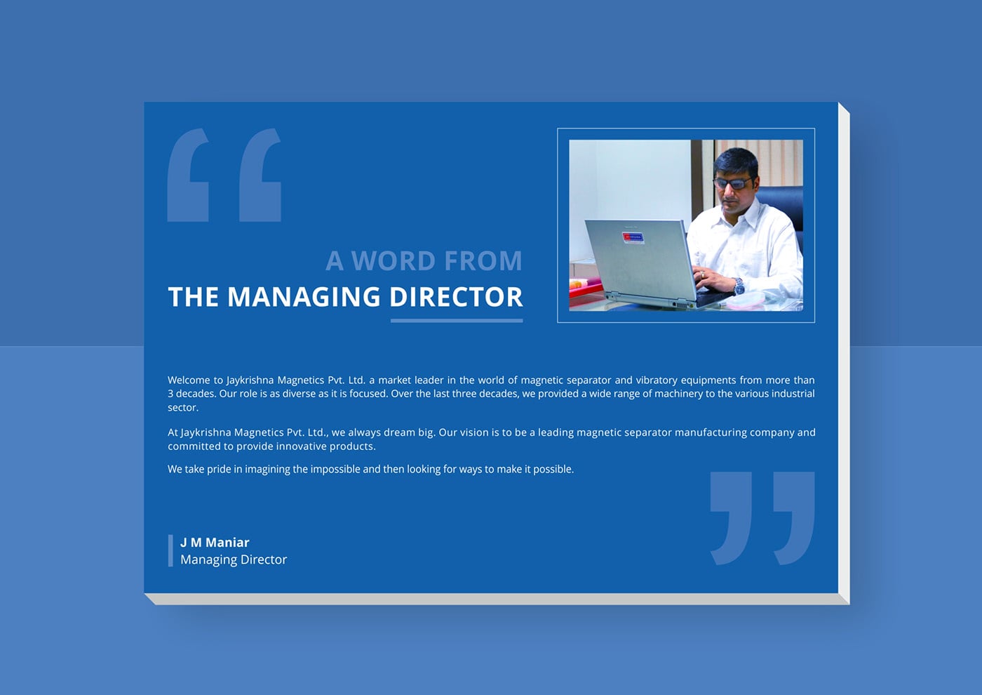 Corporate Profile for Industrial Sector